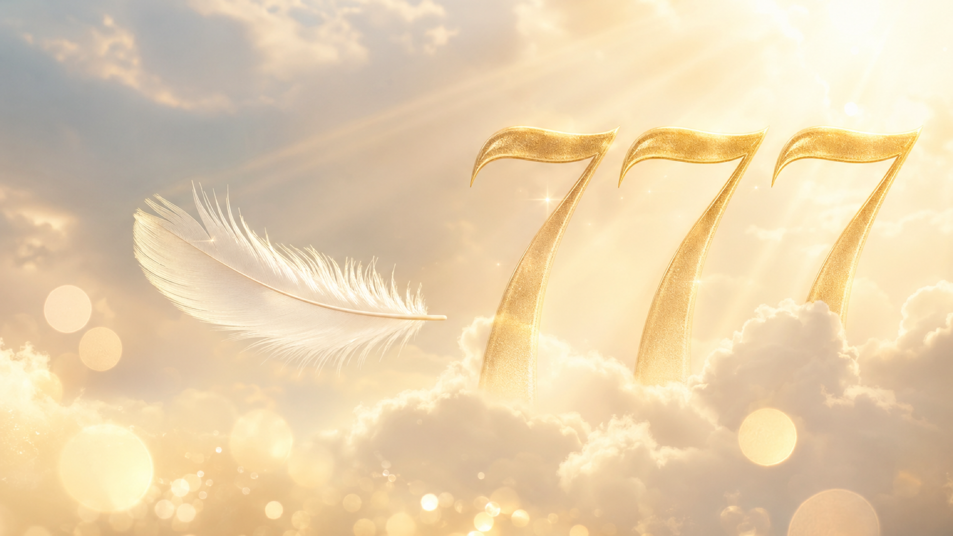Soft angelic light and 777 — spiritual synchronicity mood for angel number jewelry