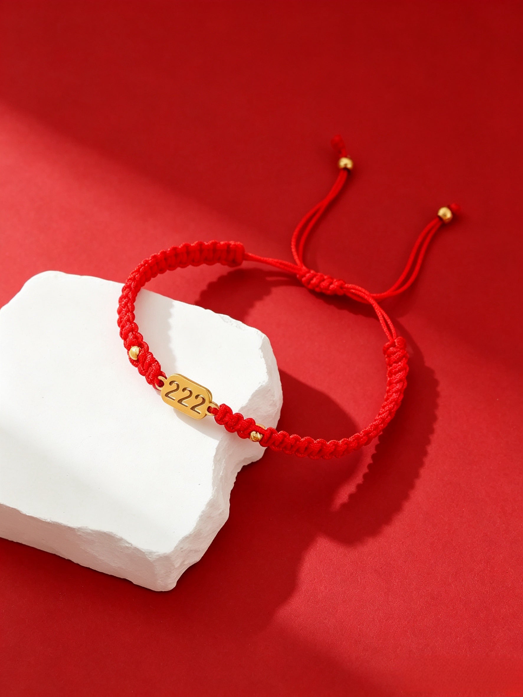 222 angel number red string bracelet balance harmony sacred cord — on-wrist lifestyle | BuddhaManifest™