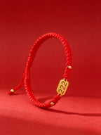 222 angel number red string bracelet balance harmony sacred cord — bead & charm detail | BuddhaManifest™