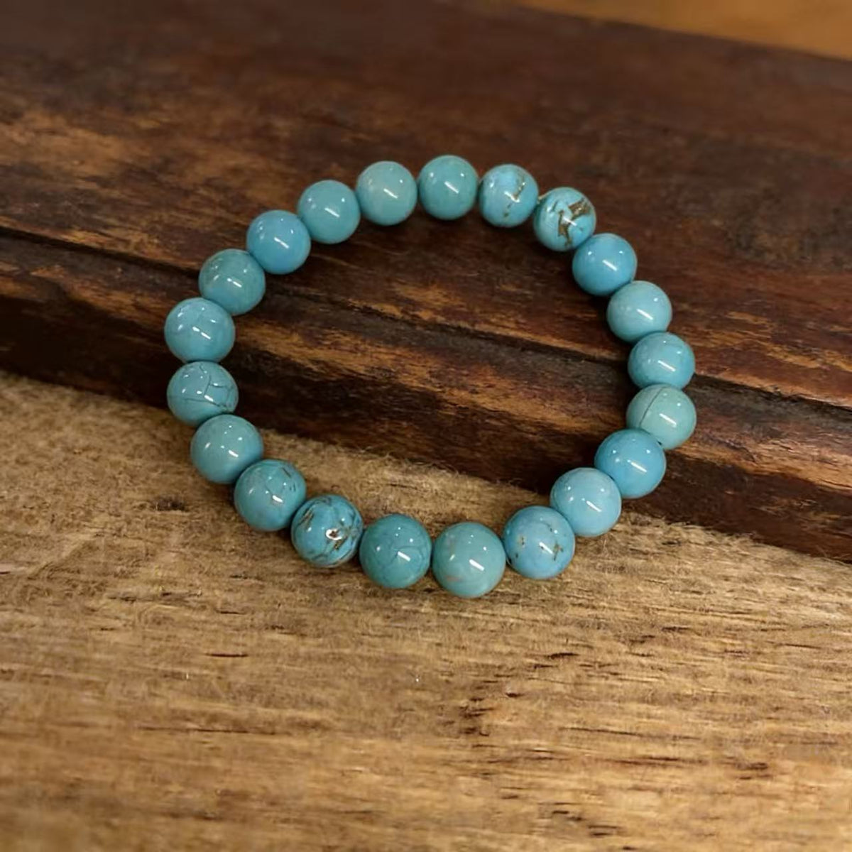 BuddhaManifest™ Sacred Turquoise Protection Bracelet — Sky Stone Calm Secondary image
