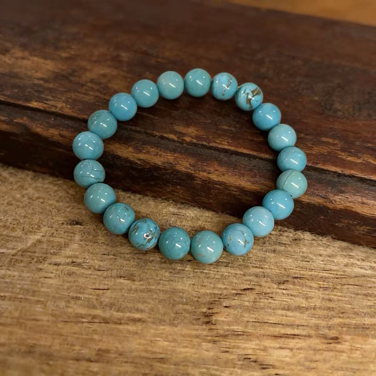 Natural turquoise protection bracelet sky stone calm spiritual jewelry — on-wrist lifestyle | BuddhaManifest™