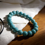Natural turquoise protection bracelet sky stone calm spiritual jewelry — bead & charm detail | BuddhaManifest™