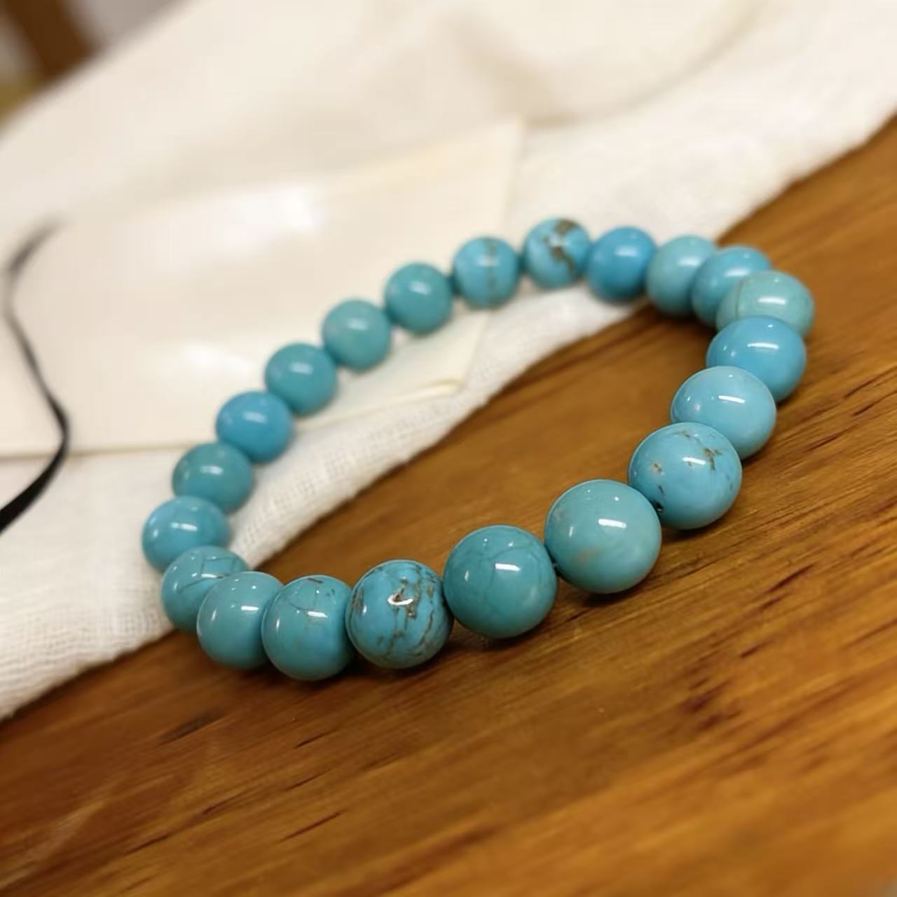 Natural turquoise protection bracelet sky stone calm spiritual jewelry — macro stone texture | BuddhaManifest™