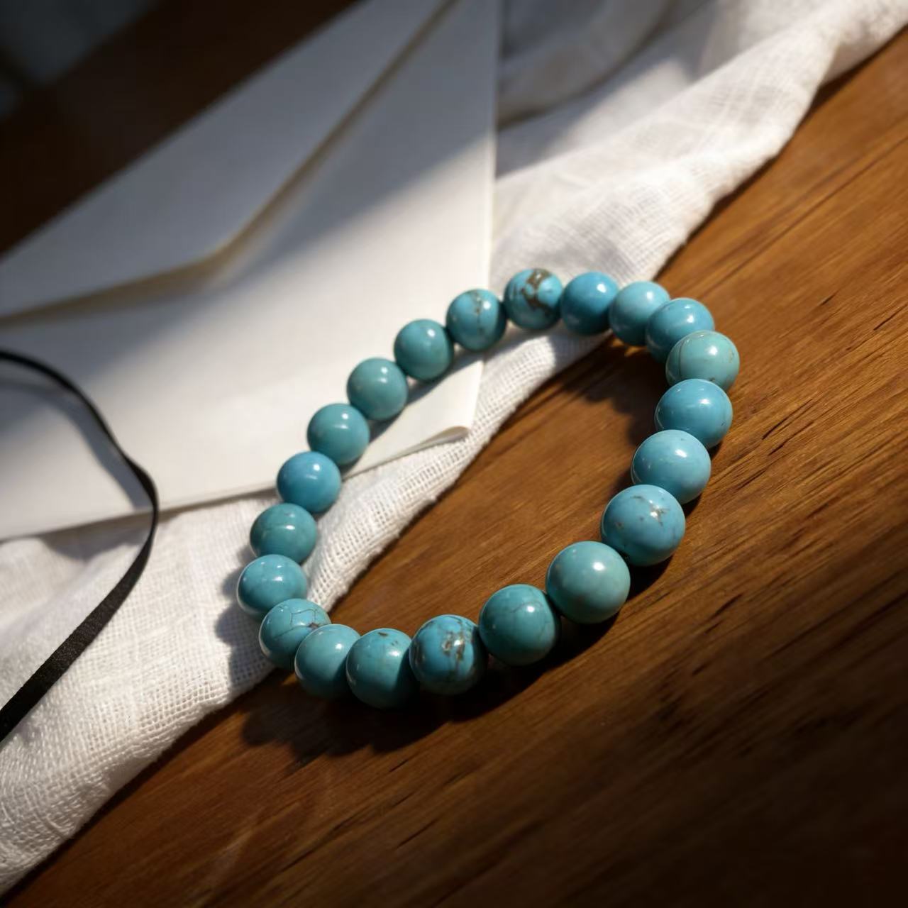 Natural turquoise protection bracelet sky stone calm spiritual jewelry — stack styling shot | BuddhaManifest™