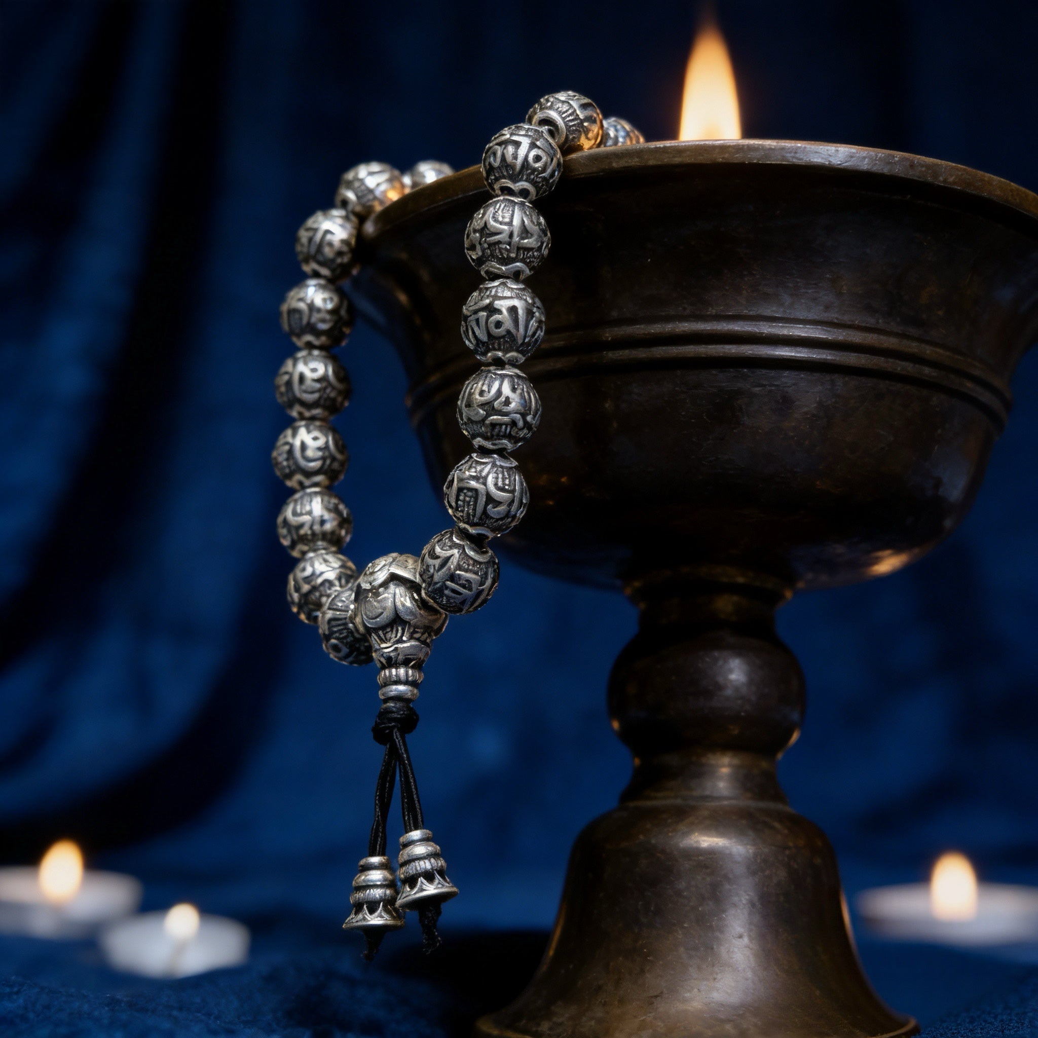 BuddhaManifest™ Six True Words Mantra Beads with Wu Lou — Health & Protection Secondary image