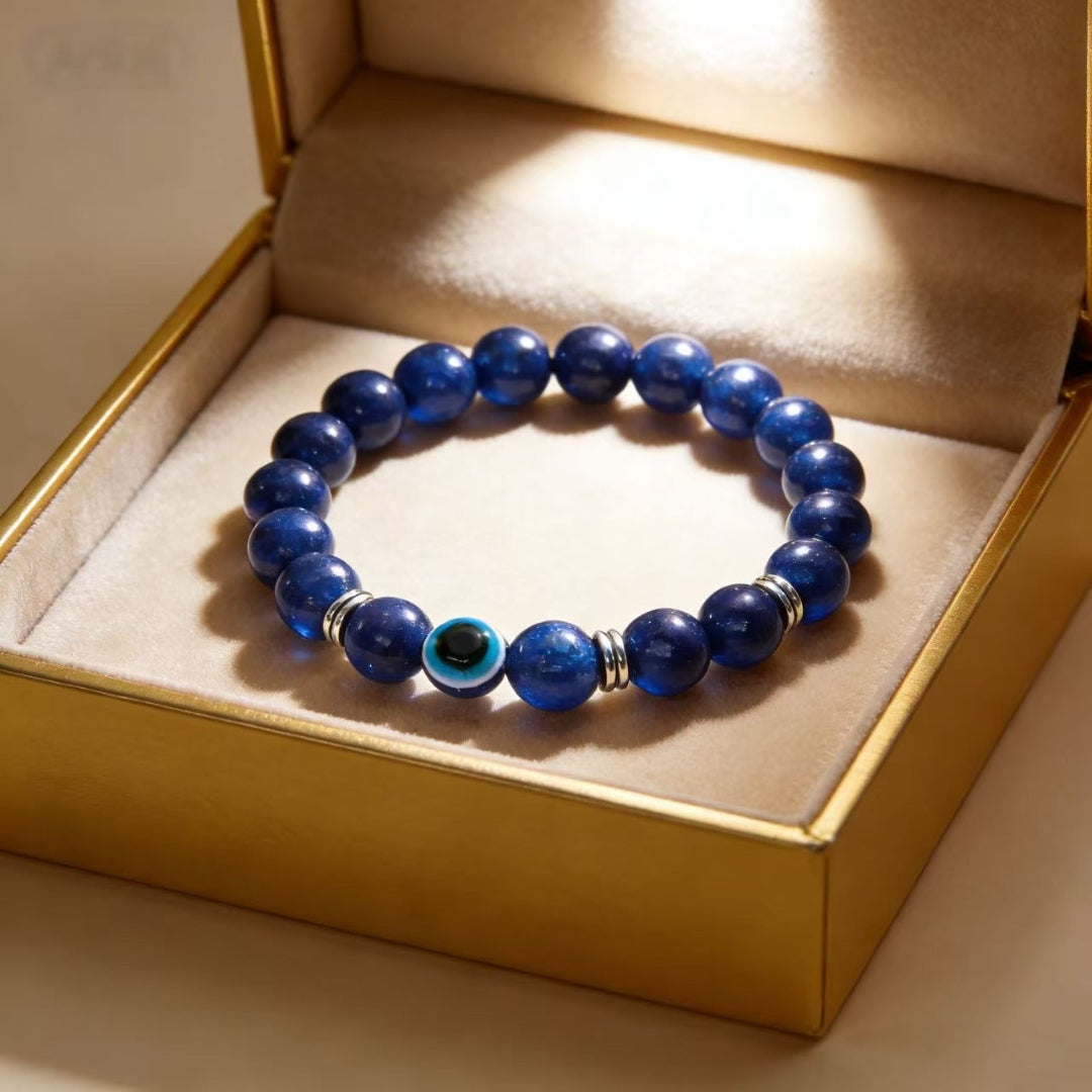 BuddhaManifest™ Lapis Lazuli Evil Eye Bracelet — Truth, Intuition & Shielding Secondary image
