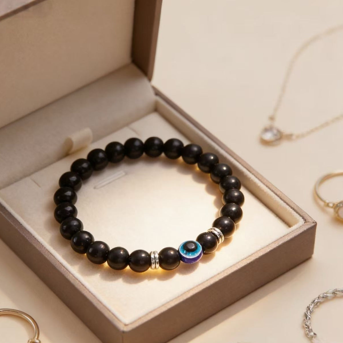 BuddhaManifest™ Black Obsidian Evil Eye Bracelet — Shield Negativity & Stay Grounded Secondary image