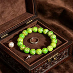 Imperial banded stone bracelet vitality noble energy spiritual stack — side angle product | BuddhaManifest™
