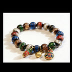 Liuli glass incense ash style bracelet temple color spiritual jewelry — bead & charm detail | BuddhaManifest™