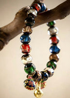Liuli glass incense ash style bracelet temple color spiritual jewelry — side angle product | BuddhaManifest™