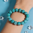 Natural turquoise protection bracelet sky stone calm spiritual jewelry — close-up hardware | BuddhaManifest™
