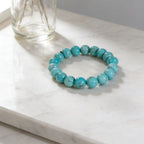 Natural turquoise protection bracelet sky stone calm spiritual jewelry — flatlay front view | BuddhaManifest™