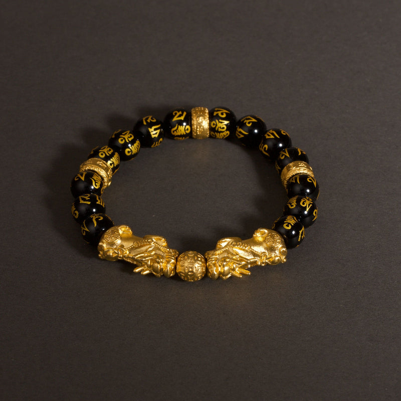 Double Pixiu bracelet—stronger statement weight when you want focus and protection energy on the wrist.