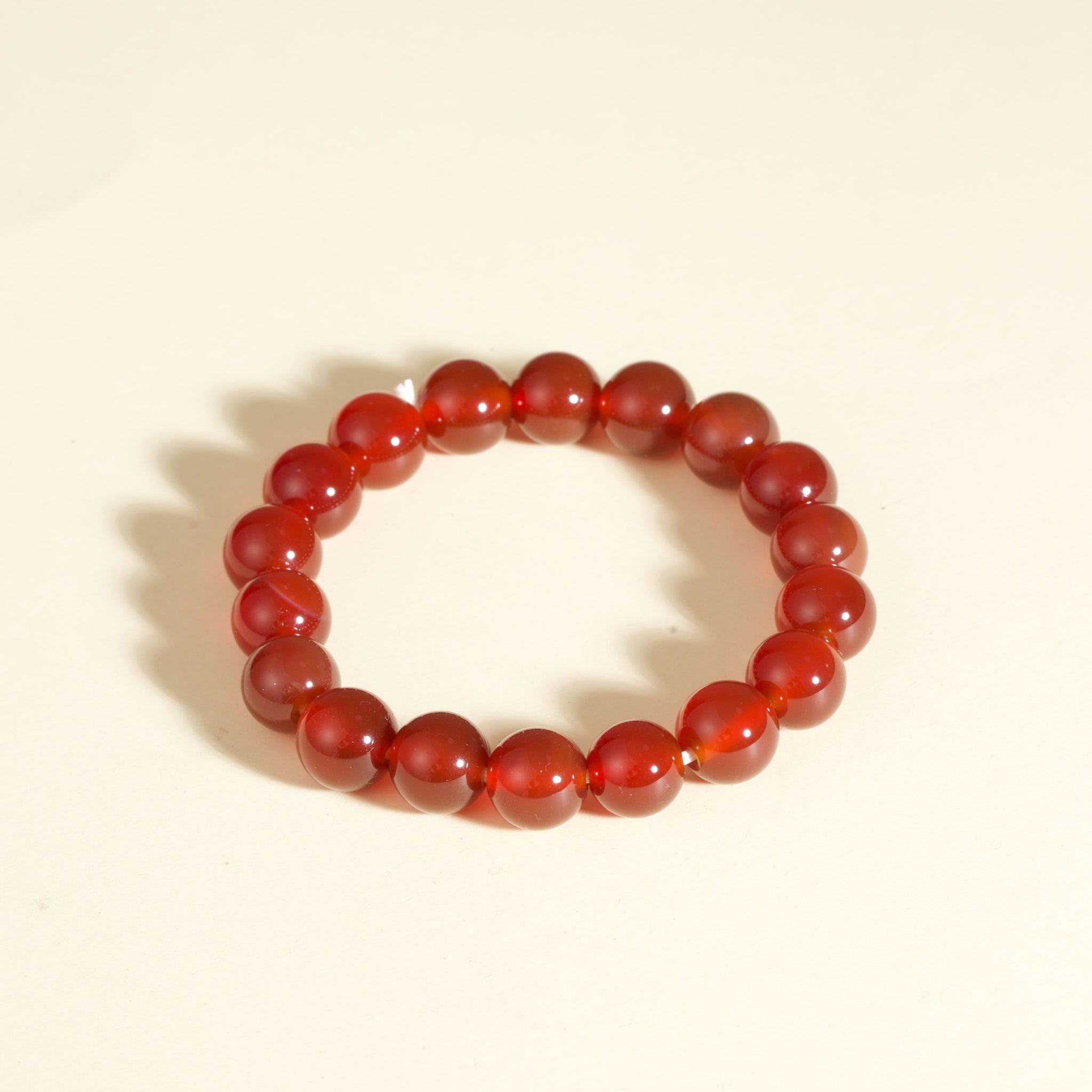 Natural red agate bead bracelet courage vitality good fortune stack — on-wrist lifestyle | BuddhaManifest™