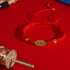 333 angel number red string bracelet support growth intention cord — on-wrist lifestyle | BuddhaManifest™
