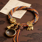 Tibetan five color rope Gau locket prayer box protection jewelry — macro stone texture | BuddhaManifest™